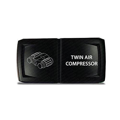CH4x4 Rocker Switch V2 Twin Air Compressor Symbol - Horizontal - Amber LED