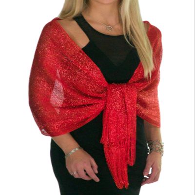 1920s Wedding Shawl, Metallic Sparkle Party Formal Shawls and Wraps for Evening Dresses Red Scarfs for Women