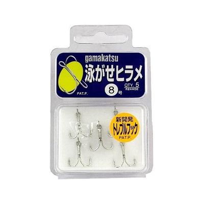 Gamakatsu 66800 Triple Hook Flounder, Swim No. 8, 5 Pieces, White