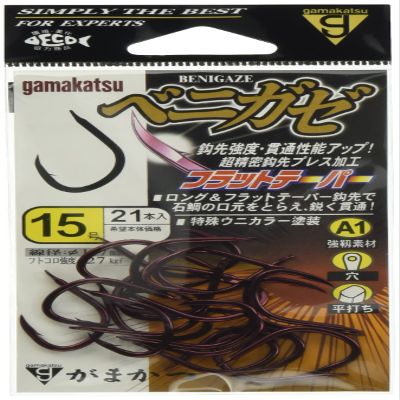 Gamakatsu 67373 Single Hook, A1, Benigaze, No. 15, 21 Pieces, Sea Urchin Color