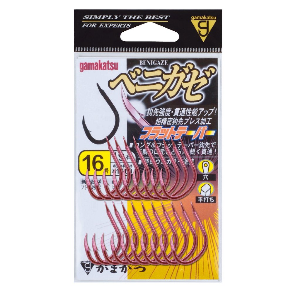 Gamakatsu 67373 Single Hook, A1, Benigaze, No. 16, 19 Pieces, Sea Urchin Color