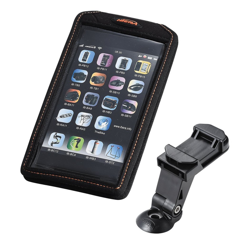  IBERA IB-PB17-Q5 Smartphone Holder, Phone Case, Smartphone Bag, Compatible with Sizes 5-6.3 Inches, with Stem Mounting Clamp, 1.8 oz (50 g), EVA, H 6.6 x W 3.5 x D 0.6 inches (168 x 90 x 14 mm)
