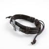 1 PCS Leather Wristband Strand Bracelet Fashion Wrap Bangle Ladies Men Women Jewellery QNW1035 Cross view 2