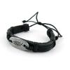 1 PCS Leather Wristband Strand Bracelet Fashion Wrap Bangle Ladies Men Women Jewellery QNW1076B Fish Bone view 2