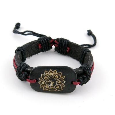 1 PCS Leather Wristband Strand Bracelet Fashion Wrap Bangle Ladies Men Women Jewellery QNW3024 Peacock Sign