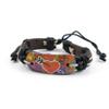 1 PCS Leather Wristband Strand Bracelet Fashion Wrap Bangle Ladies Men Women Jewellery QNW4013 Lover Heart Strip view 1