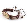 1 PCS Leather Wristband Strand Bracelet Fashion Wrap Bangle Ladies Men Women Jewellery QNW5004 Tribe Symbol Sign view 2