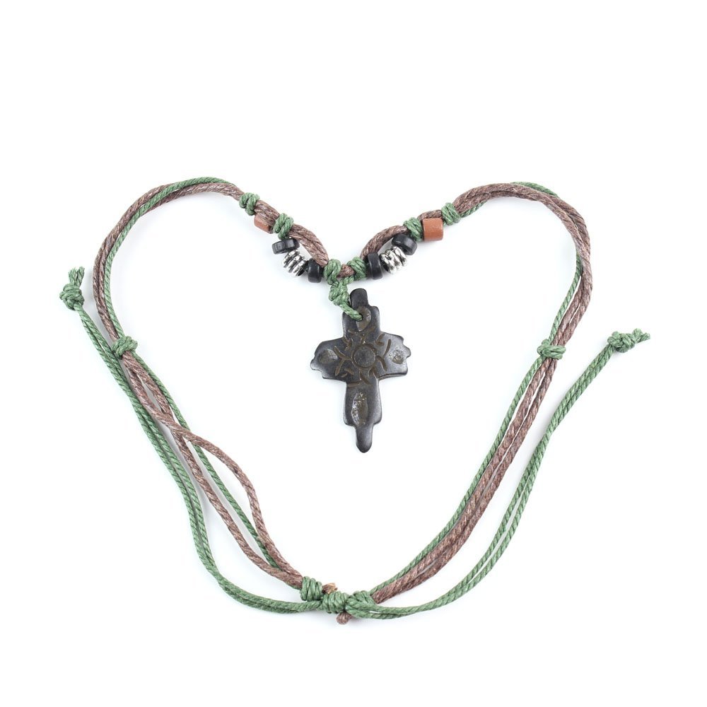 1 PCS Leather Necklace Collier QNN2004 Cross Bone Fashion Neck Lace Jewellery Pendant Collar Sweater Long Chain Bib Retro