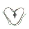 1 PCS Leather Necklace Collier QNN2004 Cross Bone Fashion Neck Lace Jewellery Pendant Collar Sweater Long Chain Bib Retro view 1