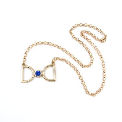2 PCS Leather Necklace Collier QNN7014J Blue Golden Bowtie Fashion Neck Lace Jewellery Pendant Collar Sweater Long Chain Bib Retro