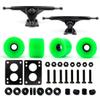 VJ Skateboard Longboard Truck and Wheel, 70mm Long Board Wheels w 7inch 180mm Skateboard Trucks (Black) Longboard Bearings Longboard Hardware Skateboard Riser Pads (Neon Green) view 1