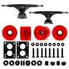 VJ Skateboard Longboard Truck and Wheel, 70mm Long Board Wheels w 7inch 180mm Skateboard Trucks (Black) Longboard Bearings Longboard Hardware Skateboard Riser Pads (Gel Red) view 1