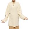 RaanPahMuang Soft Summer Textured Cotton Chinese Collar Long Sleeve Shirt, XX-Large, Cream view 1