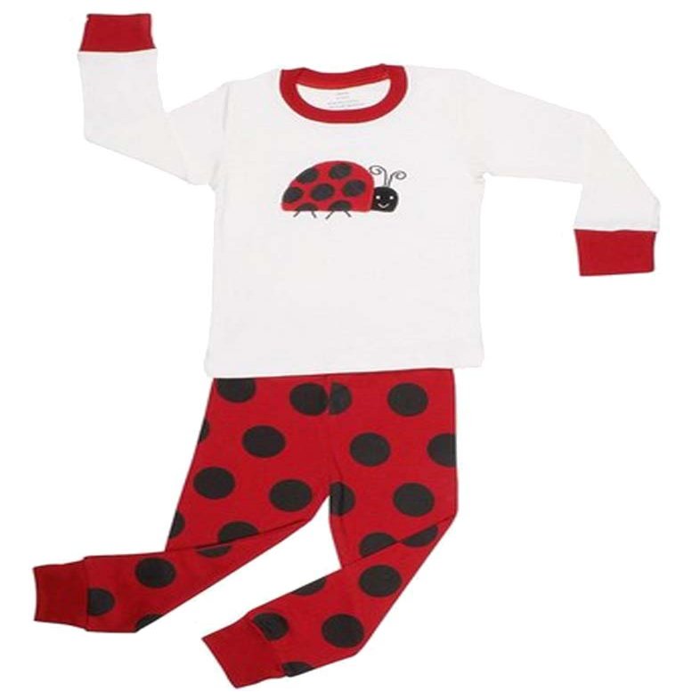 Babygp "Ladybug Little Girls 2 Piece Pajama 100% Cotton(Size:6 months-12 Years) (7 Toddler(Years), red)