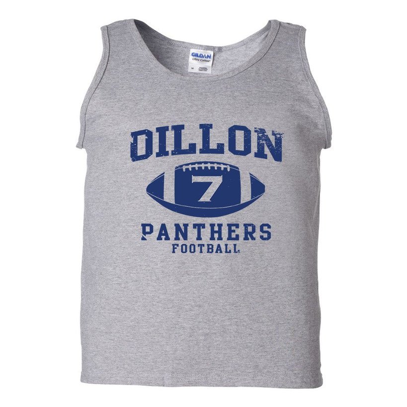 Dillon 7 Retro Sports Novelty DT Adult Tank Top (Large, Sports Gray)