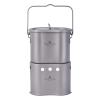 Boundless Voyage Titanium Pot with Wood Stove Set Ultralight Cup Mug with Lid for Outdoor Camping Picnic Hiking Backpacking 800ml/27 fl oz view 1