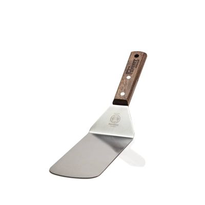 Petromax Flexible Stainless Steel Spatula, Flex2 Model with Wood Handle for Kitchen or Camping, Tapered Blade and Wood Handle, 13" Long