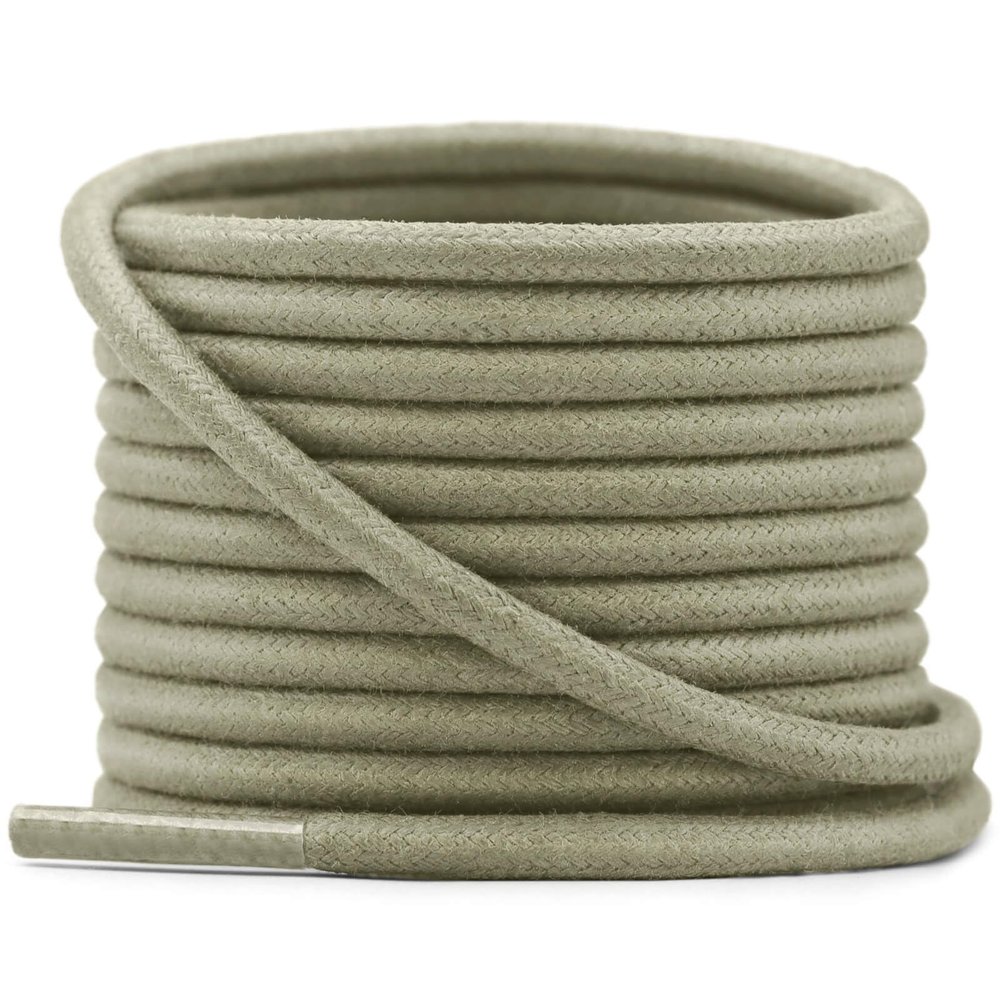 YFINE Waxed Round Shoe Laces: 2 Pairs 31 Inch Army Green Wax Oxford Shoelaces for Dress Shoes Boots
