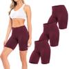 Sexy Basics Womens 3 Pack Sheer & Sexy Cotton Spandex Boyshort Yoga Bike Shorts (Small -5, BURGUNDY) view 1