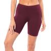 Sexy Basics Womens 3 Pack Sheer & Sexy Cotton Spandex Boyshort Yoga Bike Shorts (Small -5, BURGUNDY) view 2