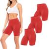 Sexy Basics Womens 3 Pack Sheer & Sexy Cotton Spandex Boyshort Yoga Bike Shorts (X-Large -8, RED) view 1