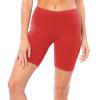 Sexy Basics Womens 3 Pack Sheer & Sexy Cotton Spandex Boyshort Yoga Bike Shorts (X-Large -8, RED) view 2