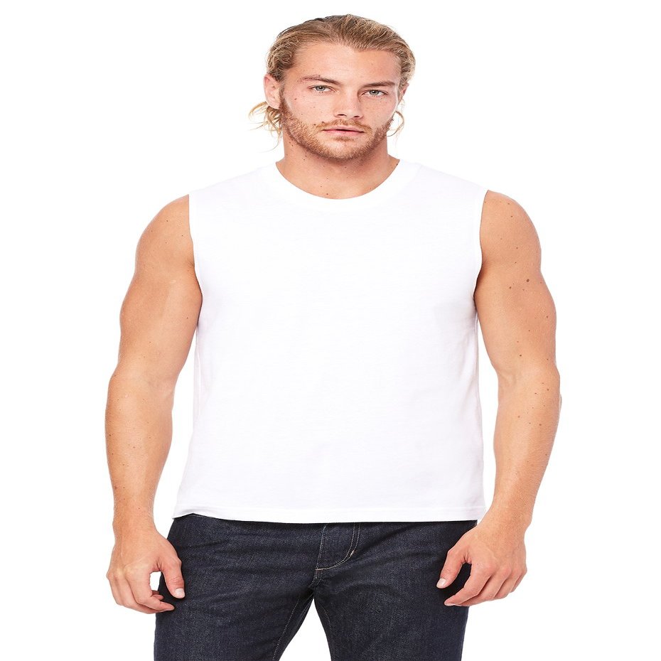 Bella + Canvas Unisex Jersey Muscle Tank XS WHITE