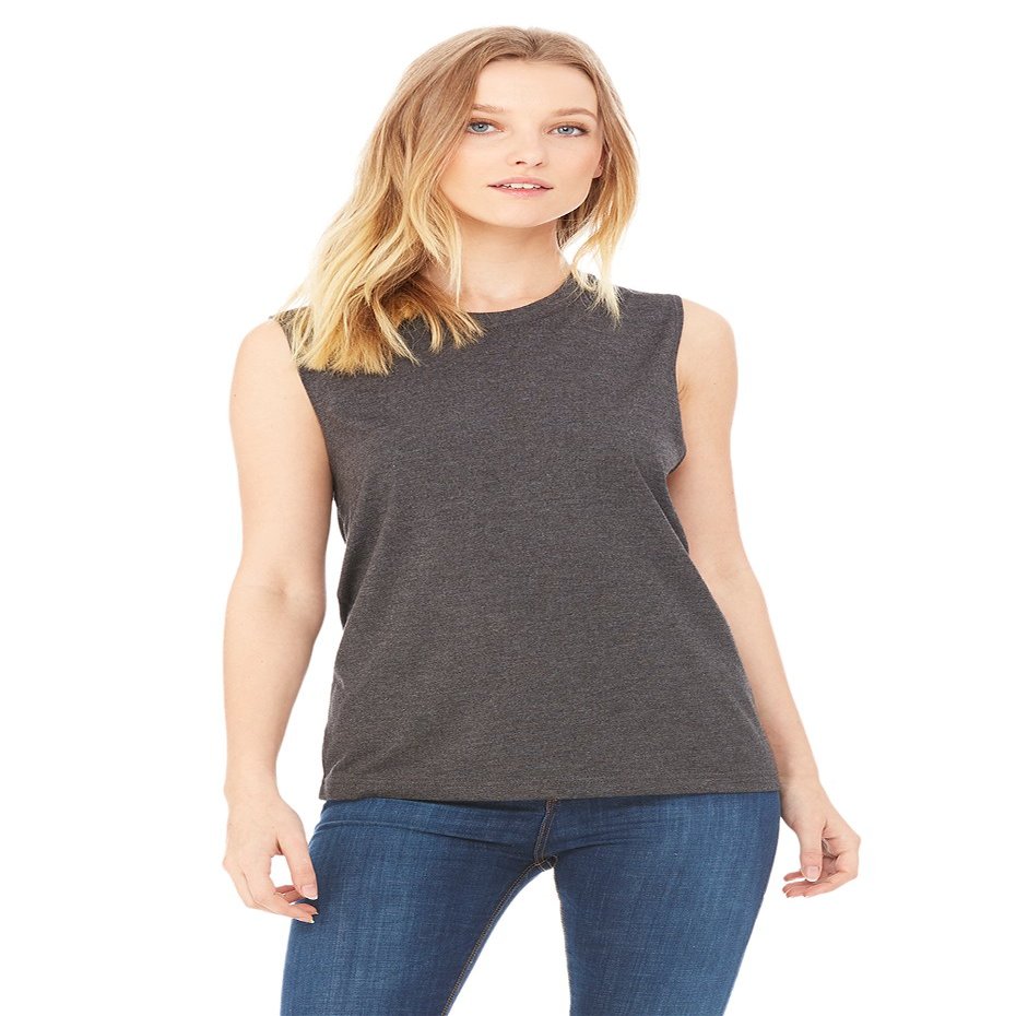 Bella + Canvas Unisex Jersey Muscle Tank XS DK GREY HTHR