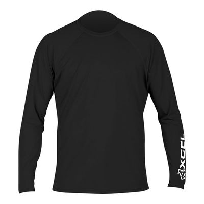 XCEL Mens Ventx Long Sleeve UV Sun Shirt - Solid (Black, 3X-Large)