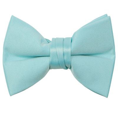 Spring Notion Boys' Pre-Tied Banded Satin Bow Tie, Small with Gift Box, Aqua