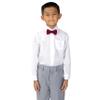 Spring Notion Boys' Pre-Tied Banded Satin Bow Tie, Medium with Gift Box, Burgundy view 2