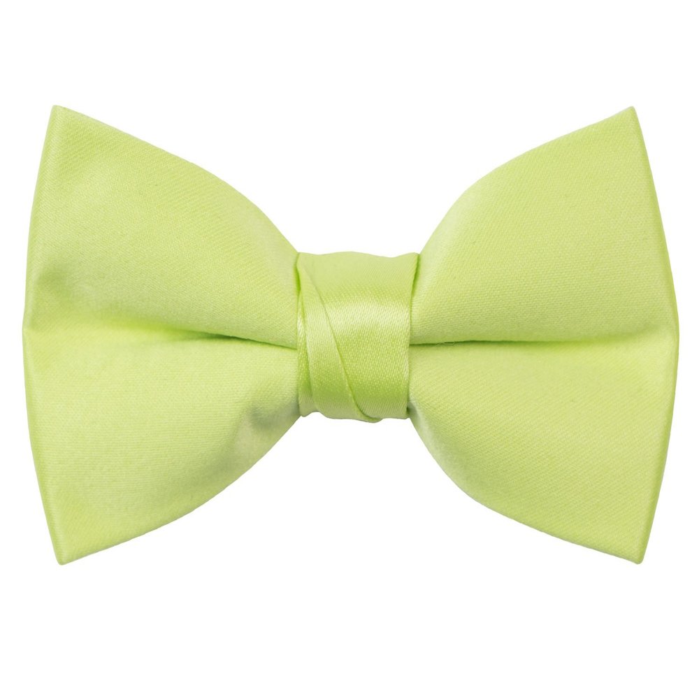 Spring Notion Boys' Pre-Tied Banded Satin Bow Tie, Small with Gift Box, Lime