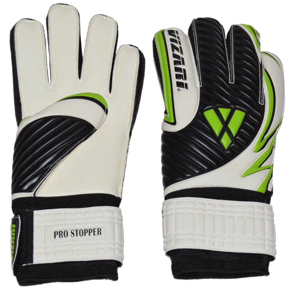 Vizari Pro Stopper F.R.F Gloves, White/Black/Green, Size 4