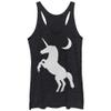 LOST GODS Women's Crescent Moon Unicorn Racerback Tank Top - Black Heather - Small view 2