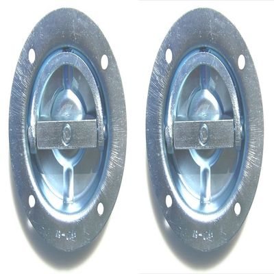 Pit Posse 11007-2 Two Cargo Trailer Recessed Rotating D Rings Floor Rope Anchor 5th Wheel Toy Hauler Snowmobile Towing Accessory