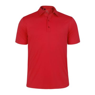 Monterey Club Men's Solid Tailored Collar Short Sleeve Polo Shirt #3670 (Red, 2X-Large)