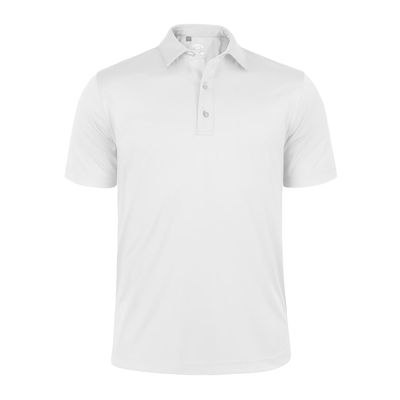 Monterey Club Men's Solid Tailored Collar Short Sleeve Polo Shirt #3670 (White, Medium)