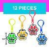 Fun Express Paw Print Backpack Clip Key Chains - 12 Pieces - Party Favors and Giveaways view 3