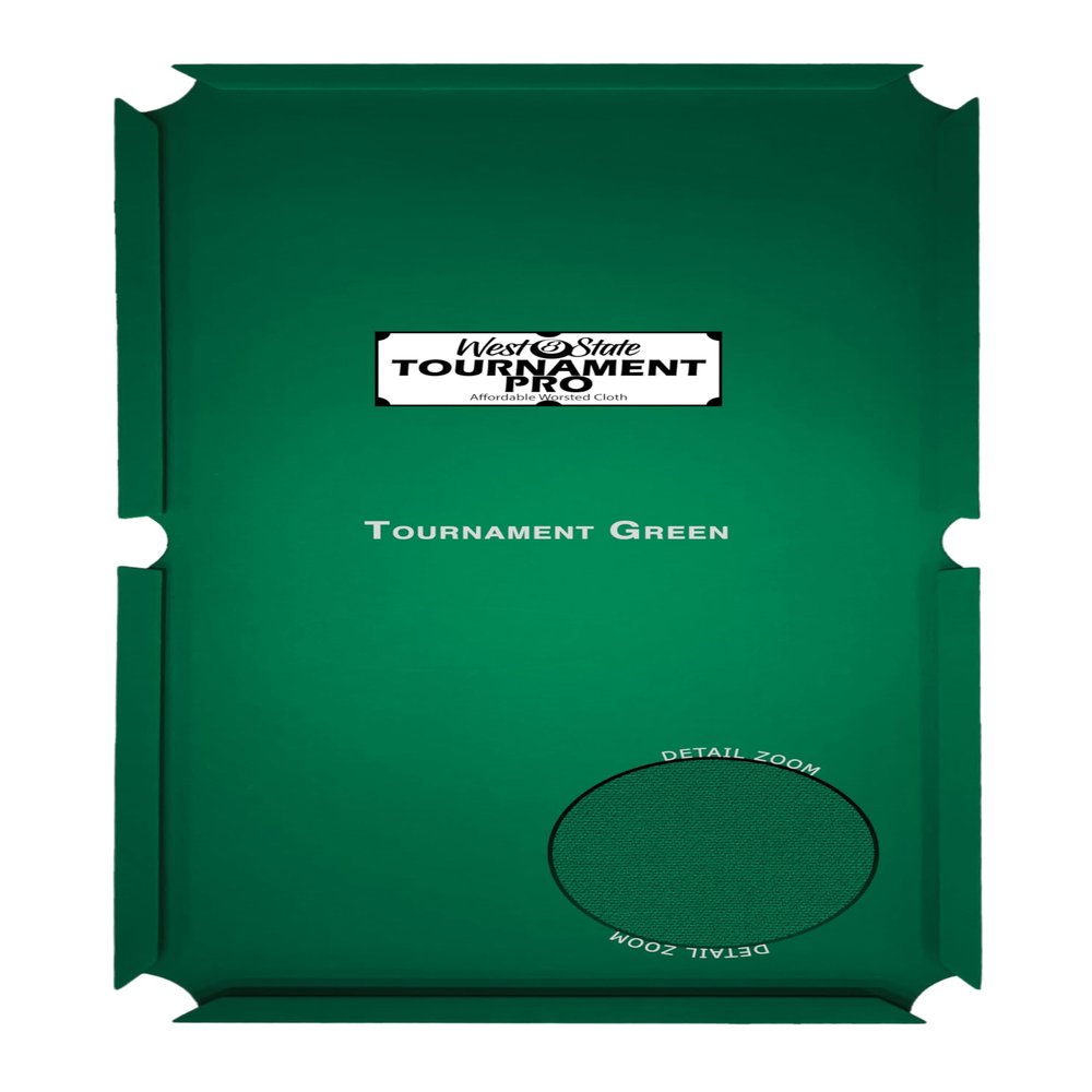 West State Billiards 25 oz Tournament Pro Worsted Pool Table Felt Replacement Kit for 7 Foot Tables - Tournament Green