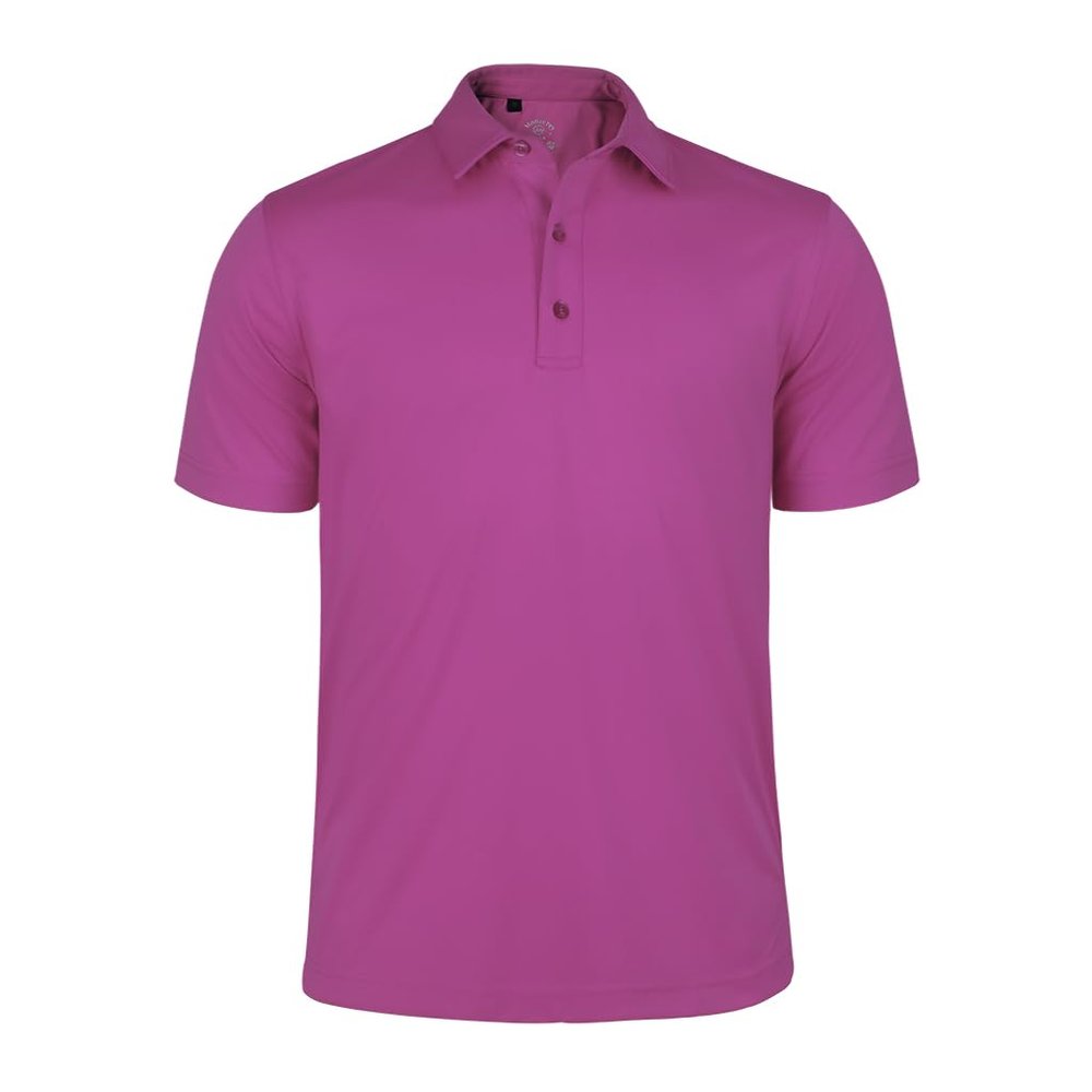 Monterey Club Men's Solid Tailored Collar Short Sleeve Polo Shirt #3670 (Boysen Berry, X-Large)