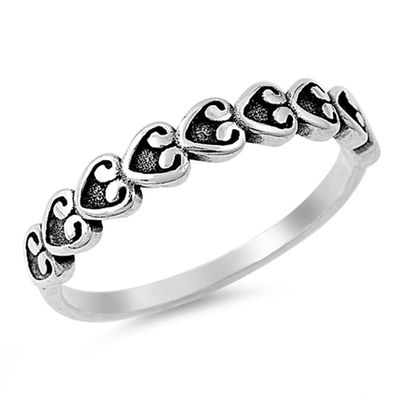 Love Heart Promise Ring New .925 Sterling Silver Band Size 4