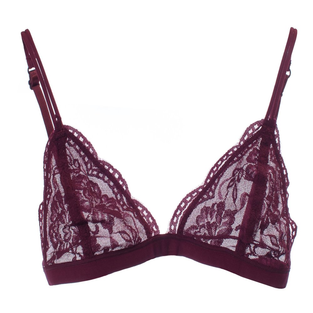 URBAN K Womens Semi Sheer Full Lace Sexy Bralette
