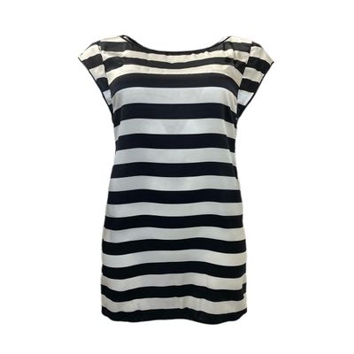 Anne Leman Women's Striped/Gold Eglantine Cocktail Dress SP91DR1 Size 4