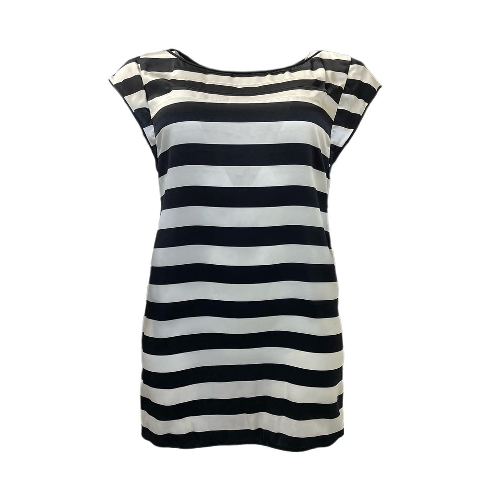 Anne Leman Women's Striped/Gold Eglantine Cocktail Dress SP91DR1 Size 4
