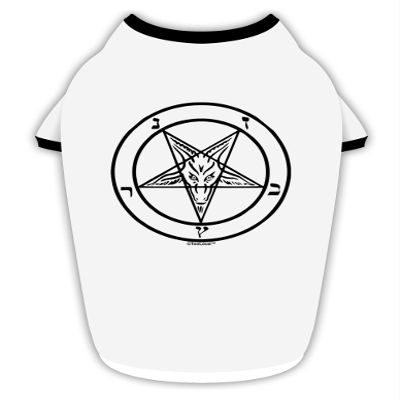 TOOLOUD Sigil of Baphomet Cotton Dog Shirt White with Black XL