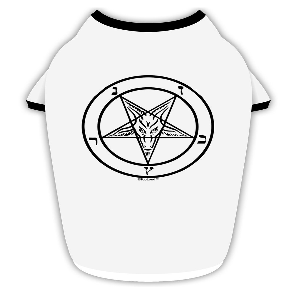 TOOLOUD Sigil of Baphomet Cotton Dog Shirt White with Black XL