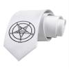 TOOLOUD Sigil of Baphomet Printed White Neck Tie view 1