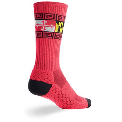 SockGuy, Adults' Crew Cuff Socks - Large/X-Large, Maryland Red