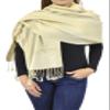 Belle Donne Women's Paisley Pashmina Shawl Wrap Scarf - Beige view 1