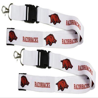 Arkansas Razorbacks Cloth Lanyard Key Chain 2-Pack Officially Licensed Collegiate Product